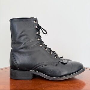 Laredo Men's Black Outlaw Lace-Up Roper Cowboy Boot | US 9